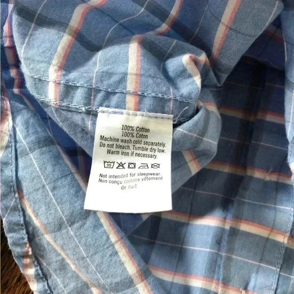 Janie and Jack Boys 3-6M Baby Blue/Pink/White Button Down Long-Sleeve Shirt - Picture 6 of 6